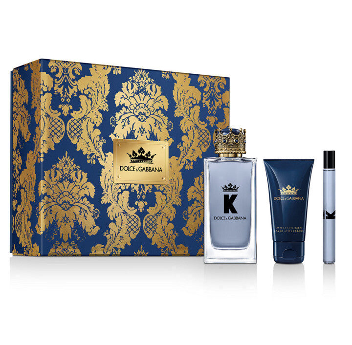 K By Dolce & Gabbana For Men 3pc Gift Set With 3.4oz+0.34oz Edt Spray+1.6oz A/S