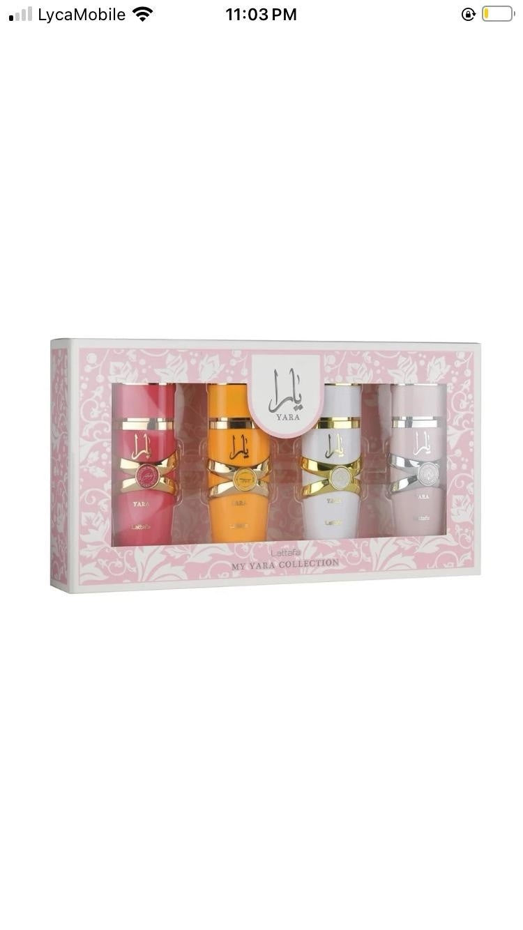 Lattafa Yara Collection 4pc Set 25ml Each New In Gift Box