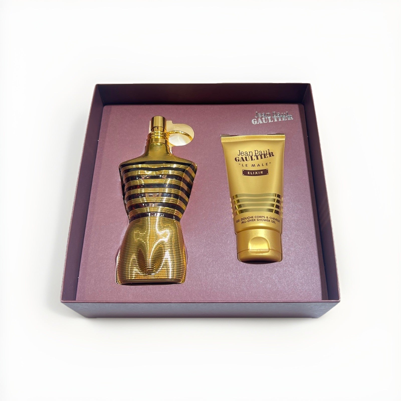 Jean Paul Gaultier Le Male Elixir 2pc Gift Set With 4.2oz PARFUM +2.5oz S/Gel