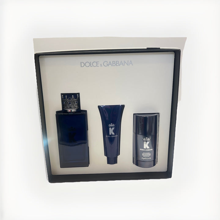 Dolce & Gabbana K 3pc Gift Set With 3.3oz Edp +1.69oz S/G+2.6oz Deodorant Stick