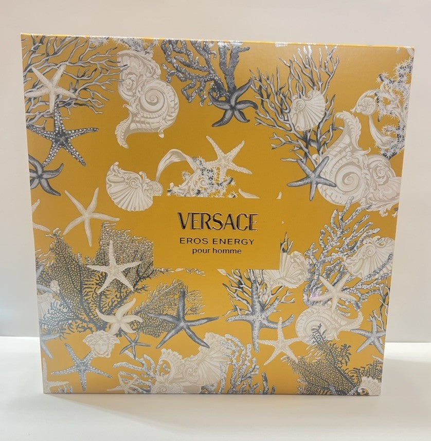 Versace Eros Energy 3pc Gift Set With 3.4+0.17oz Edp+5oz S/G