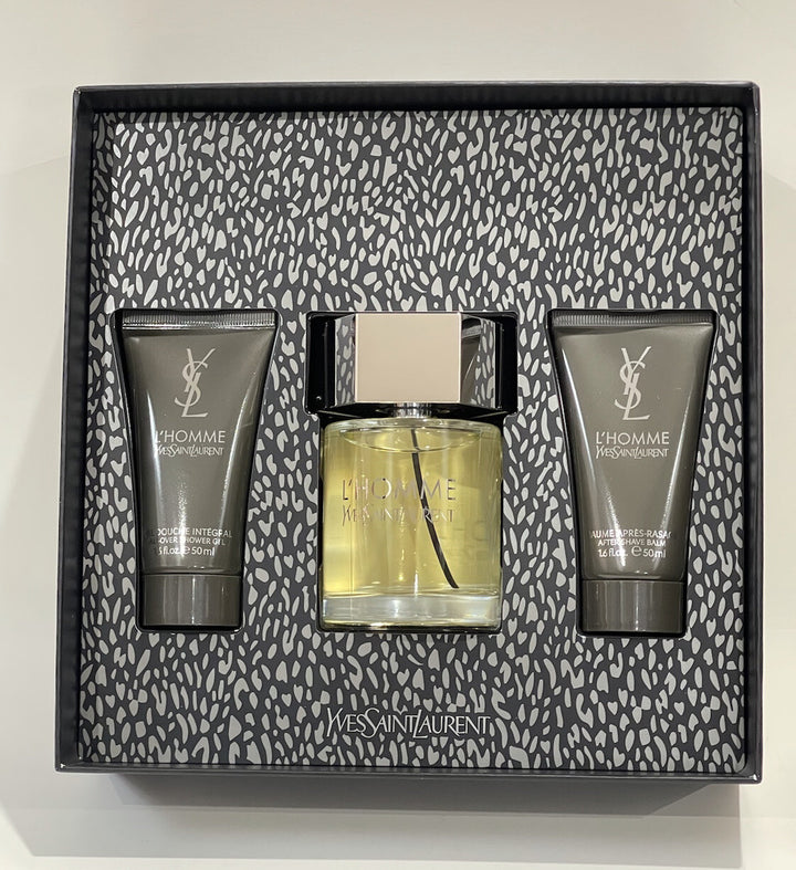 Ysl L’homme 3pc Gift Set With 3.4oz Edt+1.6 Body Lition+1.6 Shower Gel