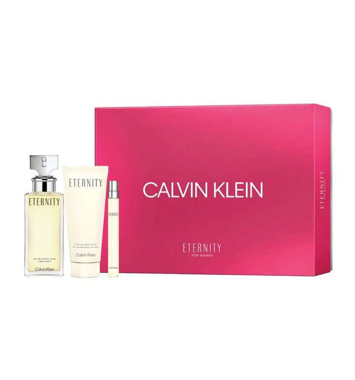 Calvin Klein Eternity 3pc Gift Set For Women With 3.3oz +0.33oz Edp+3.3oz Lotion