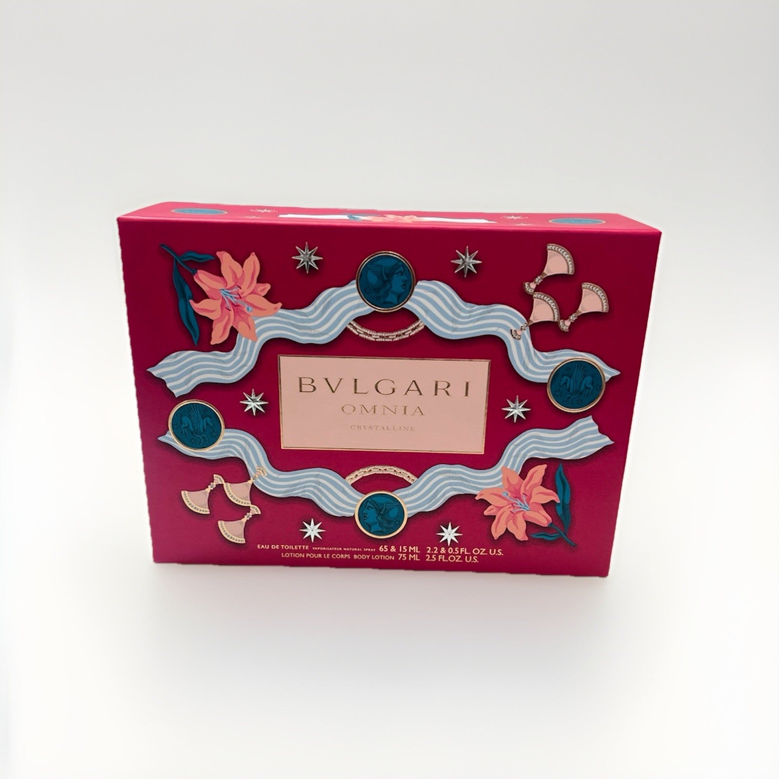 Omnia Crystalline By Bvlgari 3Pcs Gift Set For Women EDT Spray New In A Box