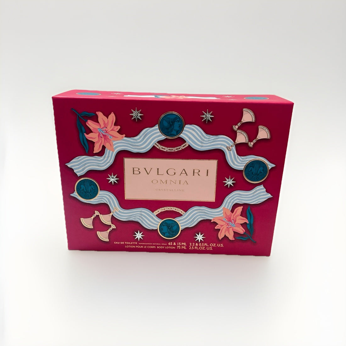 Omnia Crystalline By Bvlgari 3Pcs Gift Set For Women EDT Spray New In A Box