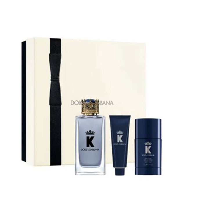 Dolce & Gabbana K 3pc Gift Set With 3.3oz Edp +1.69oz S/G+2.6oz Deodorant Stick