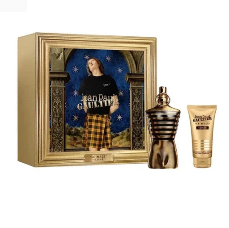 Jean Paul Gaultier Le Male Elixir 2pc Gift Set With 4.2oz PARFUM +2.5oz S/Gel