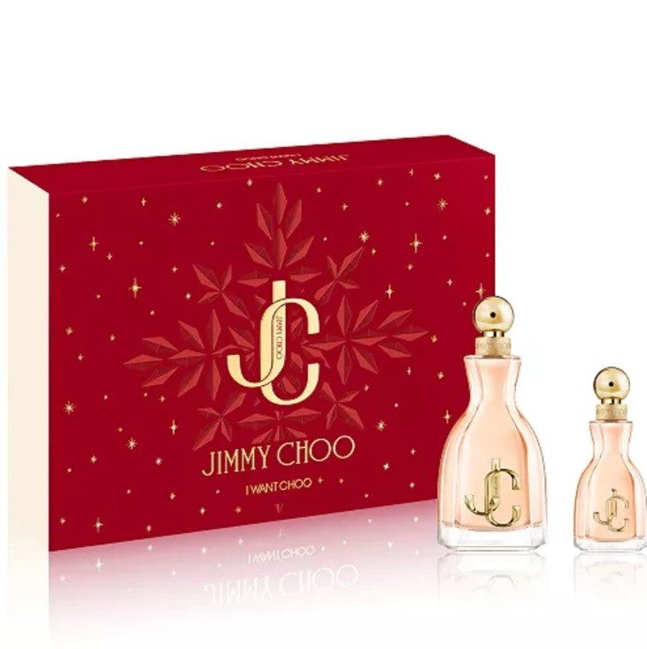 Jimmy Choo I Want Choo 2pc Gift Set With 3.3+1.3oz Edp Spray New