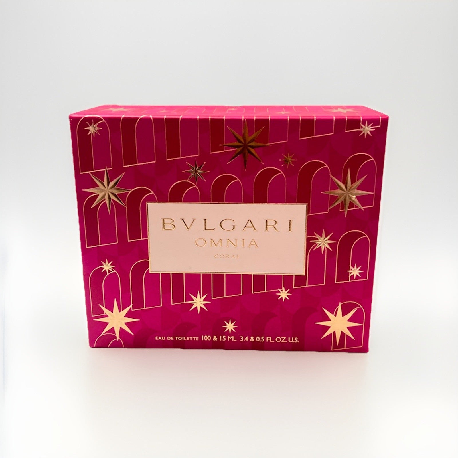 Bvlgari Omnia Coral 2pcs Gift Set With 3.4oz+0.5oz Edt Spray New In A Box