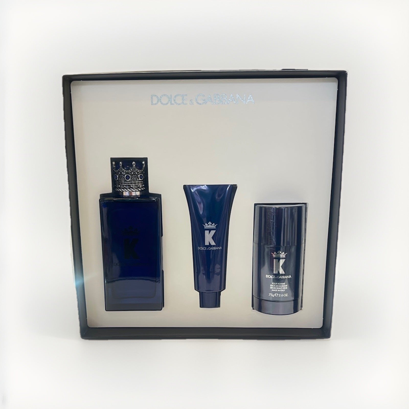 Dolce & Gabbana K 3pc Gift Set With 3.3oz Edp +1.69oz S/G+2.6oz Deodorant Stick