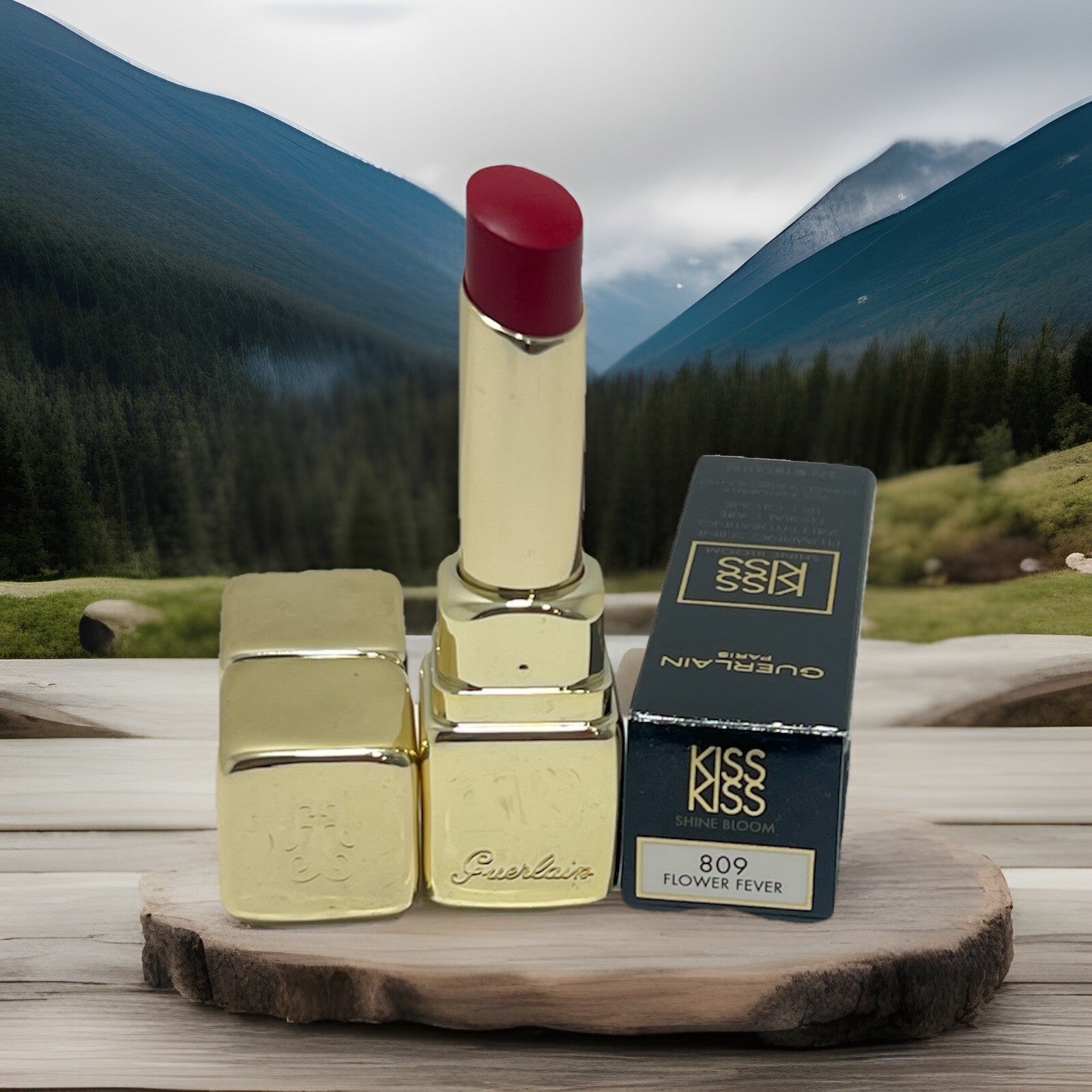 Guerlain KissKiss Shine Bloom Lip Colour 809 FLOWER FEVER New In Box