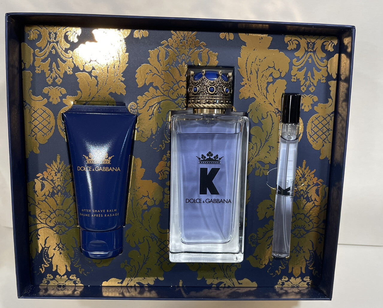 K By Dolce & Gabbana For Men 3pc Gift Set With 3.4oz+0.34oz Edt Spray+1.6oz A/S