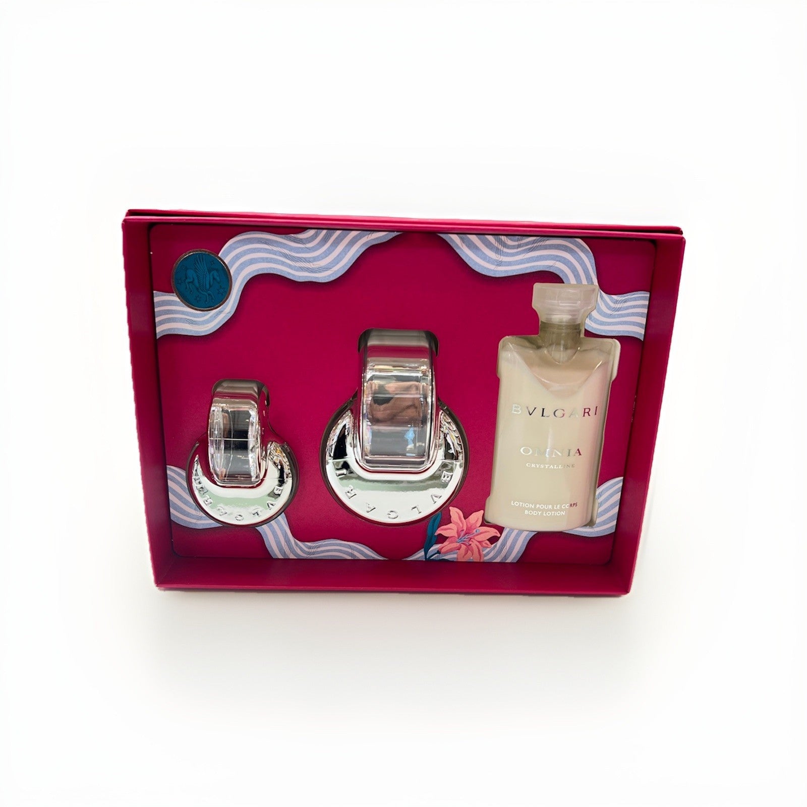 Omnia Crystalline By Bvlgari 3Pcs Gift Set For Women EDT Spray New In A Box