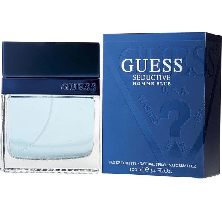 Guess Seductive Homme Blue 3.4oz Edt Spray For Men New In Box