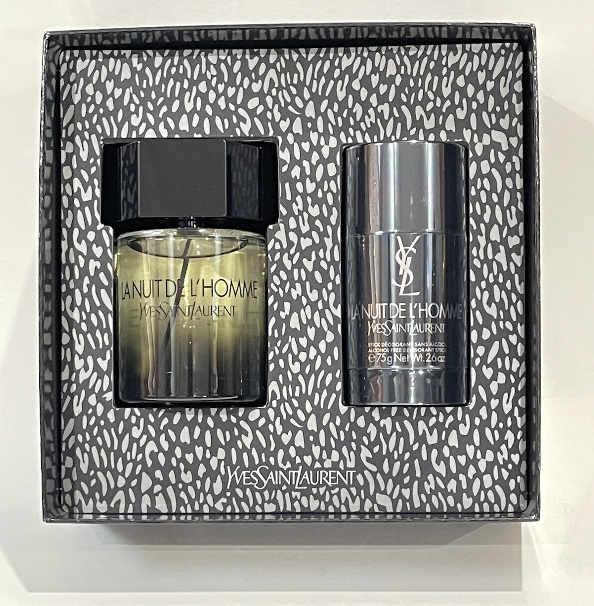 Ysl La Nuit 2pc Gift Set With 3.3oz Edt Spray + 2.6oz Deodorant Stick New In Box