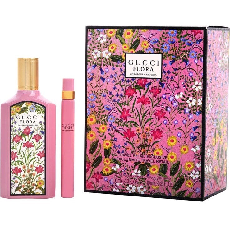 Gucci Flora Gorgeous Gardenia 2pc Gift Set With 3.3oz+0.33oz Edp Spray