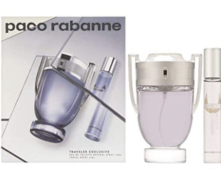 Invictus By Paco Rabanne 2pc Gift Set With 3.4oz +20ml Edt Spray Same As Shown