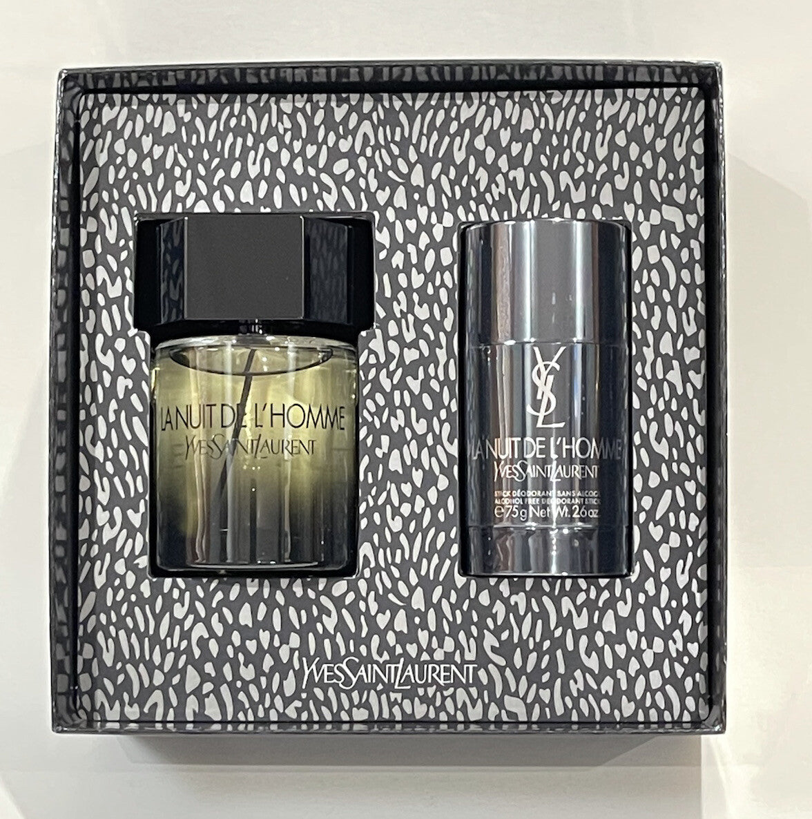 Ysl La Nuit 2pc Gift Set With 3.3oz Edt Spray + 2.6oz Deodorant Stick New In Box