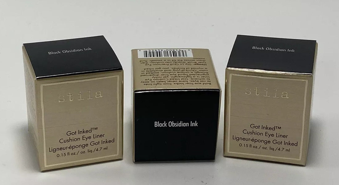 3x Stila Got Inked Cushion Eye Liner Shade Black Obsidian Ink 4.7ml New In Box