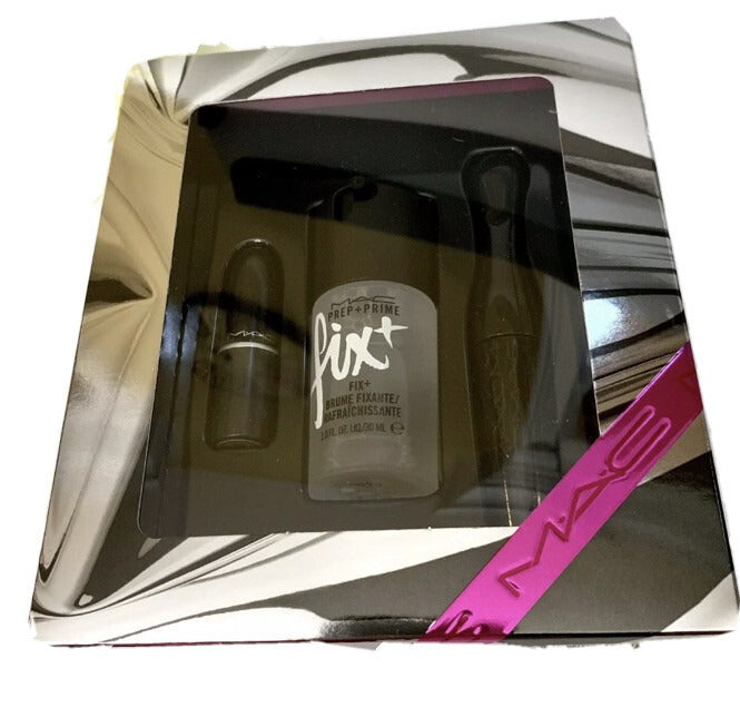 MAC Shiny Pretty Things All Stars Kit: Velvet Teddy Prep+Prime+Fix Mascara Lip