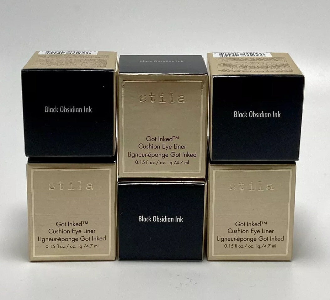 6x Stila Got Inked Cushion Eye Liner Shade Black Obsidian Ink 4.7ml New In Box