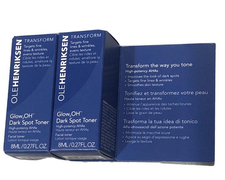 Lot Of 2 OLEHENRIKSEN Glow2OH Dark Spot Toner 8mL/0.27oz TRAVEL SIZE NEW BOXED
