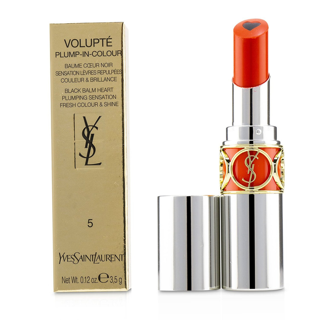 Ysl Lipstick Volupte Plump In Colour #5 DELIRIOUS ORANGE DISCONTINUED