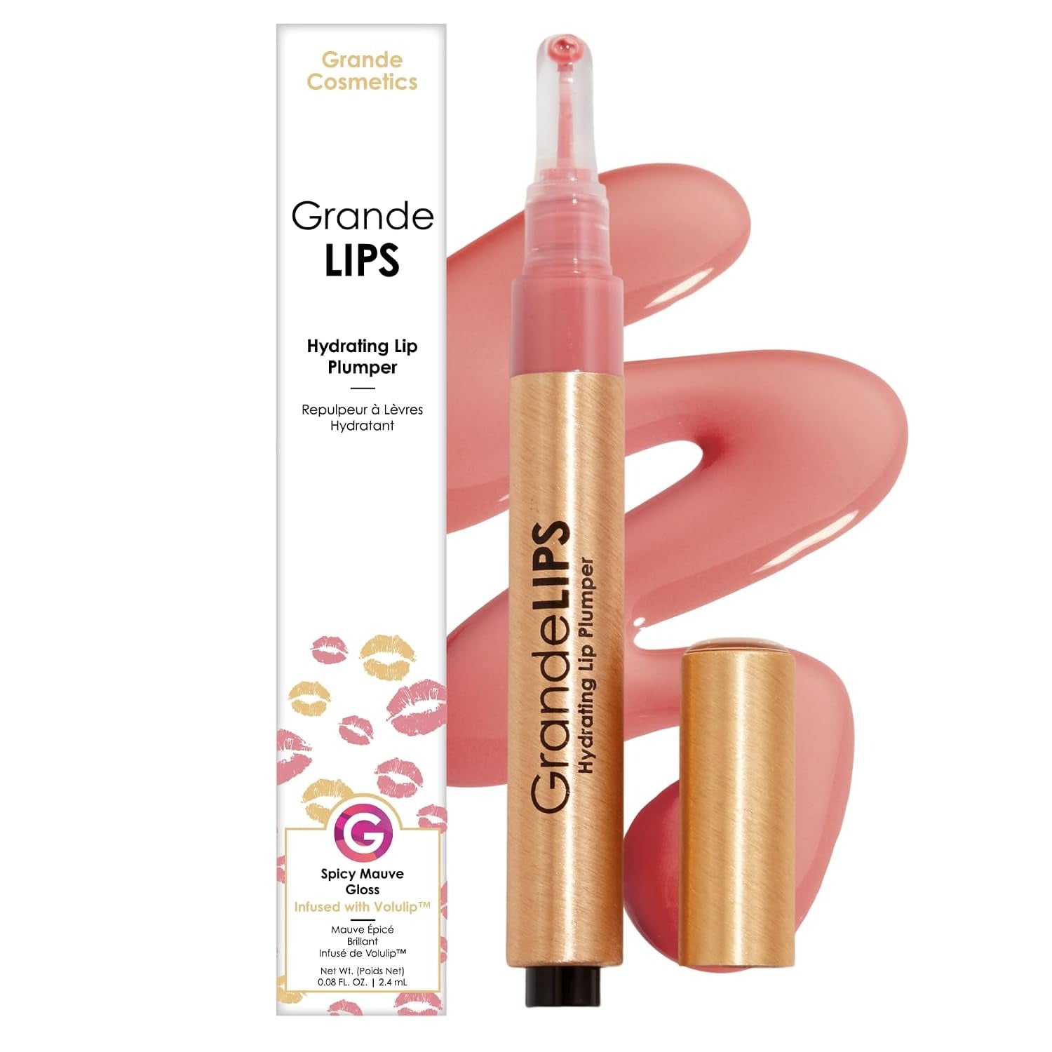 Grande Lips Hydrating Lip Plumper SPICY MAUVE(DUSTY CINNAMON PINK) New In Box