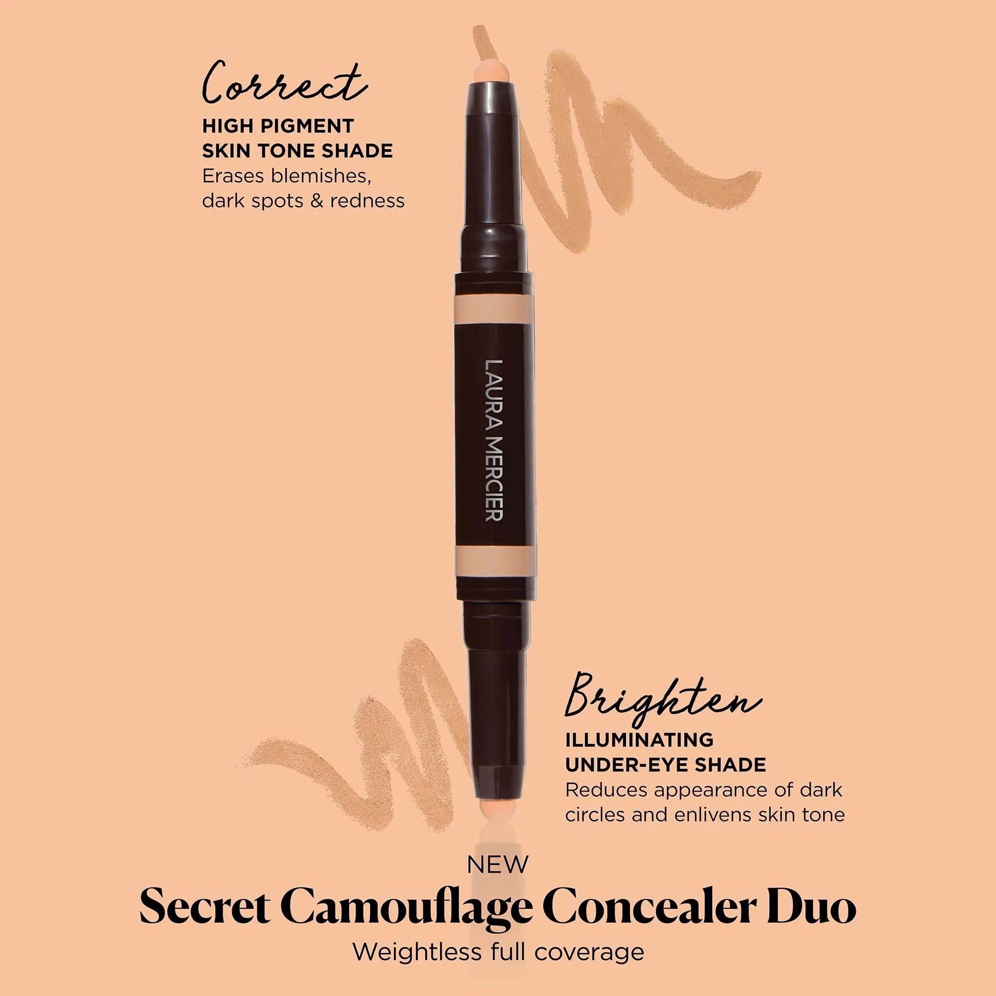 Laura Mercier Secret Camouflage Correct & Brighten Concealer Duo Stick 3N New