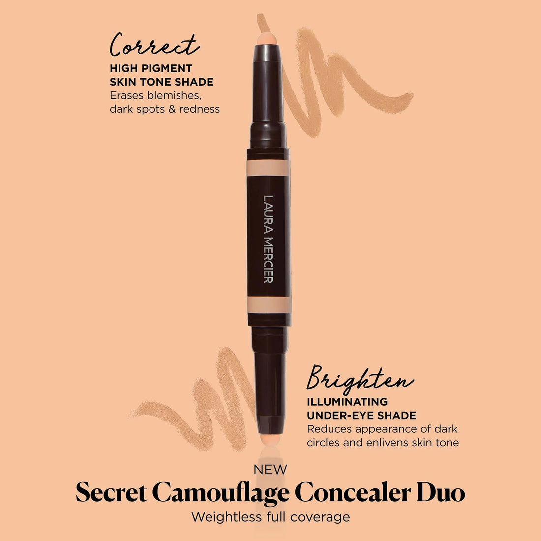 Laura Mercier Secret Camouflage Correct & Brighten Concealer Duo Stick 3N New